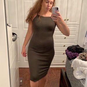 halter neck midi dress